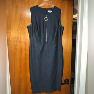 Calvin Klein Charcoal Sleeveless Midi Dress